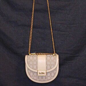 Coach Signature Jacquard Alie Saddle Crossbody